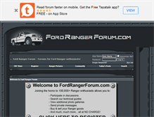 Tablet Screenshot of fordrangerforum.com